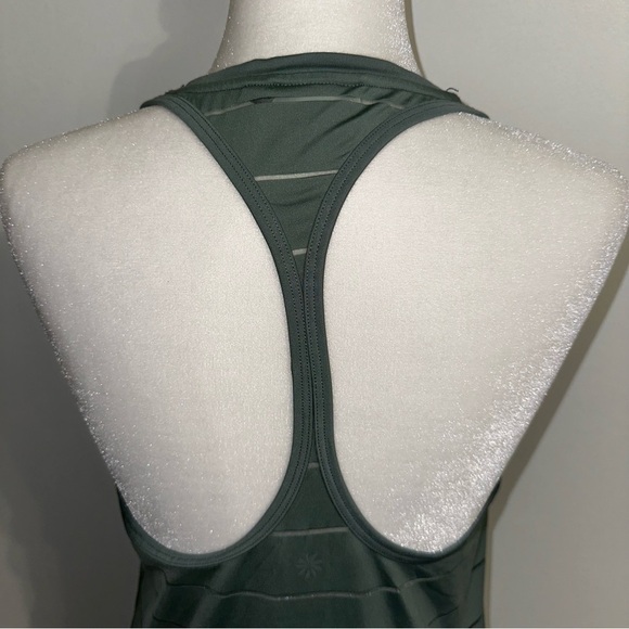 Athleta Chi Green Mesh Sheer Striped Tank Top Size s - Picture 6 of 11